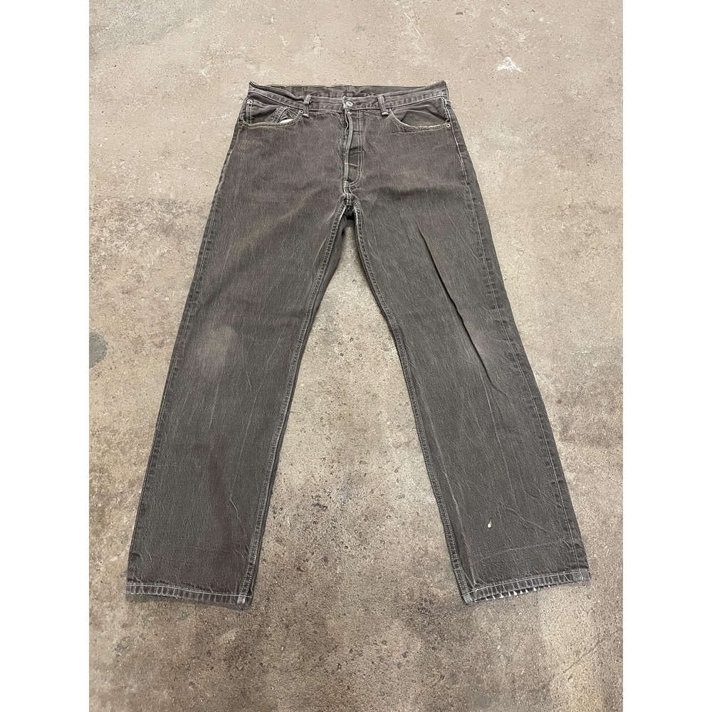 Levis 501 xx Jeans Mens 36x34 Gray Charcoal Regular Fit Straight Leg Button Fly